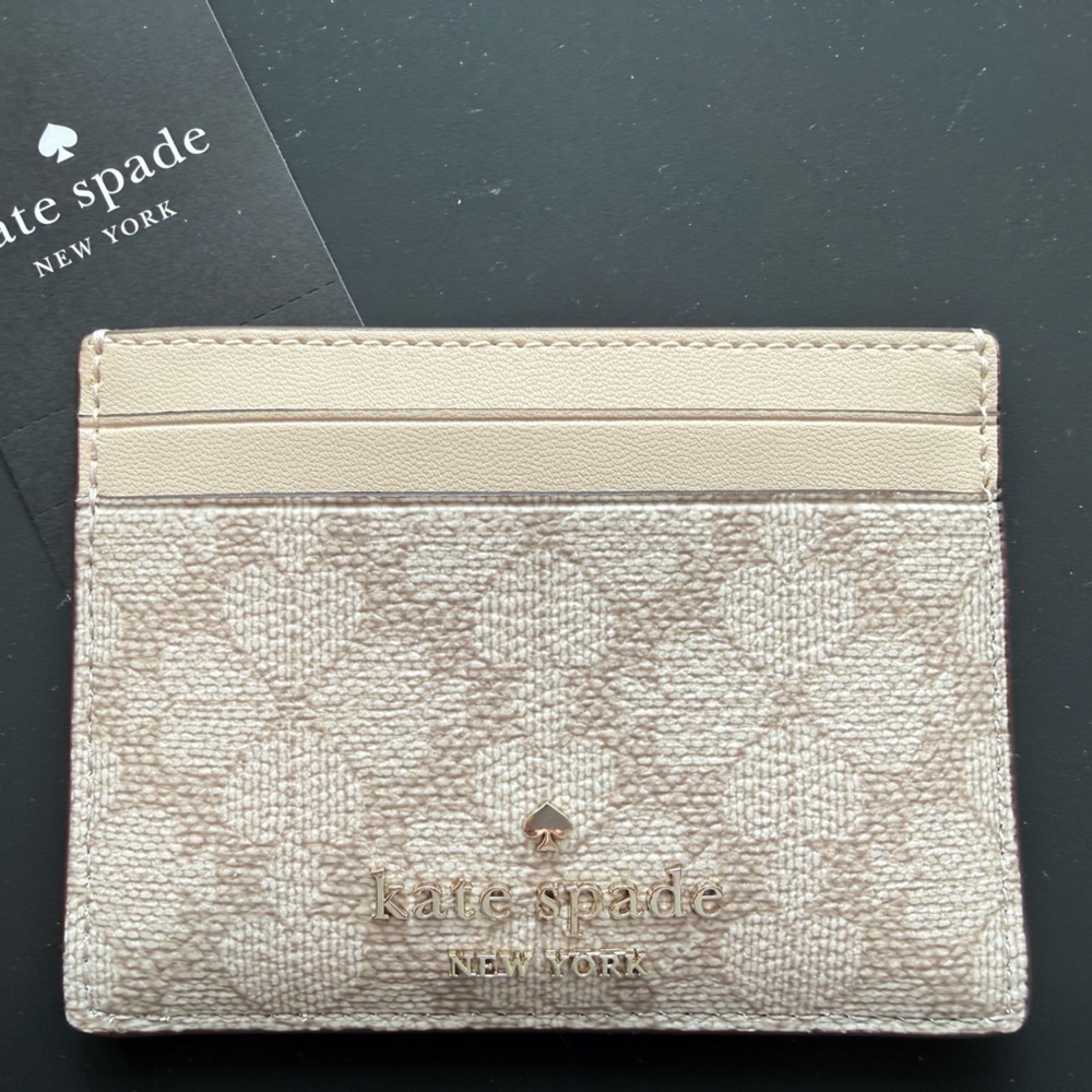 Kate Spade Flowered Cream Card Holder